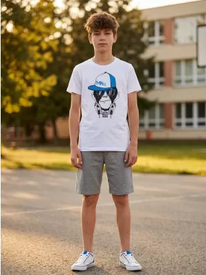 Chlapecké triko s krátkým rukávem SAM 73 BT 535 BÍLÁ