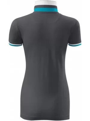Dámské triko s límečkem MALFINI PREMIUM COLLAR UP 257 LIGHT ANTHRACITE
