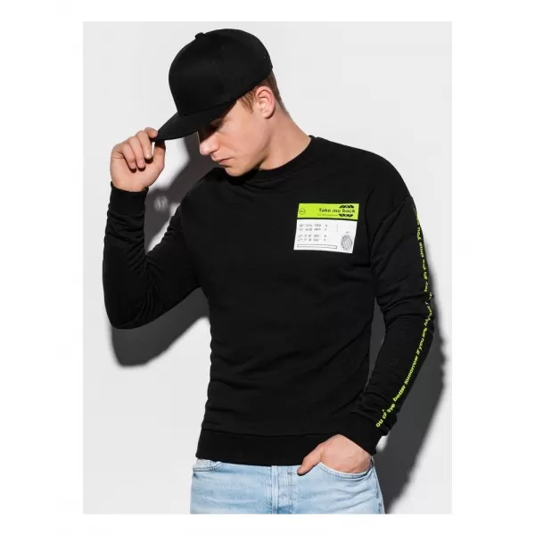  Pánská mikina OMBRE AB1046 BLACK 