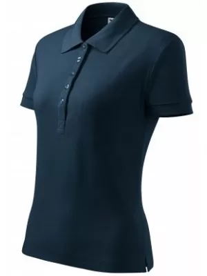 Dámské triko s límečkem MALFINI COTTON 213 NÁMOŘNÍ MODRÁ