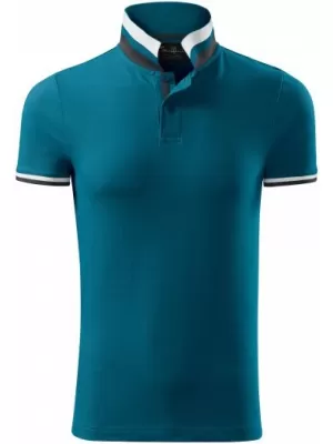 Pánské triko s límečkem MALFINI PREMIUM COLLAR UP 256 PETROLEJOVÁ