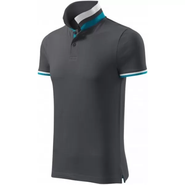  Pánské triko s límečkem MALFINI PREMIUM COLLAR UP 256 LIGHT ANTHRACITE 