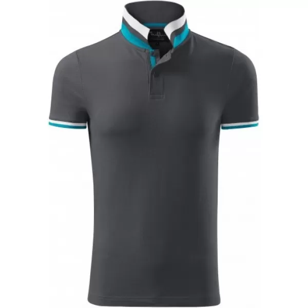  Pánské triko s límečkem MALFINI PREMIUM COLLAR UP 256 LIGHT ANTHRACITE 