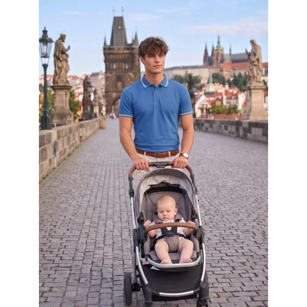  Pánské triko s límečkem MALFINI URBAN 219 AZUROVĚ MODRÁ 