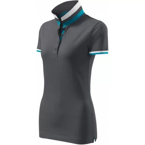  Dámské triko s límečkem MALFINI PREMIUM COLLAR UP 257 LIGHT ANTHRACITE 