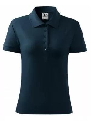 Dámské triko s límečkem MALFINI COTTON 213 NÁMOŘNÍ MODRÁ