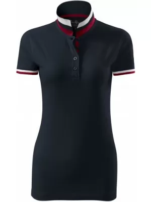 Dámské triko s límečkem MALFINI PREMIUM COLLAR UP 257 DARK NAVY