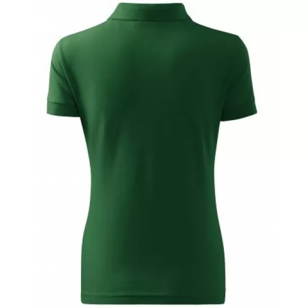  Dámské triko s límečkem MALFINI COTTON 213 LAHVOVĚ ZELENÁ 