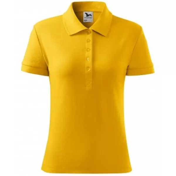  Dámské triko s límečkem MALFINI COTTON 213 ŽLUTÁ 