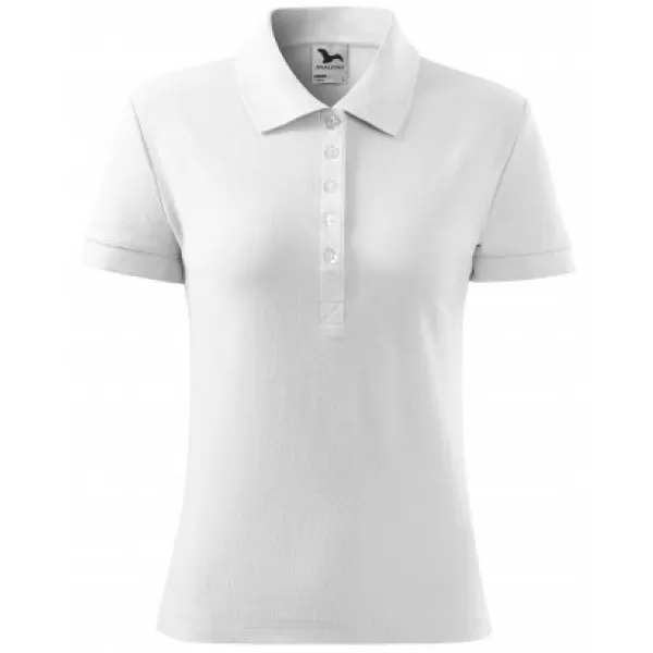  Dámské triko s límečkem MALFINI COTTON 213 BÍLÁ 