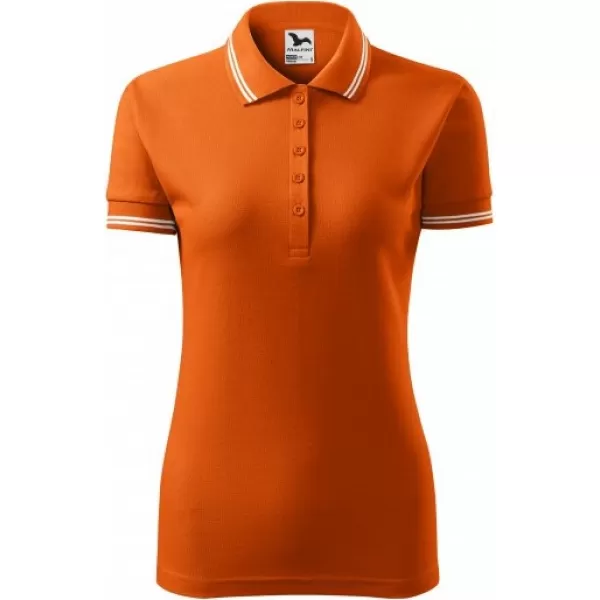  Dámské triko s límečkem MALFINI URBAN 220 ORANŽOVÁ 