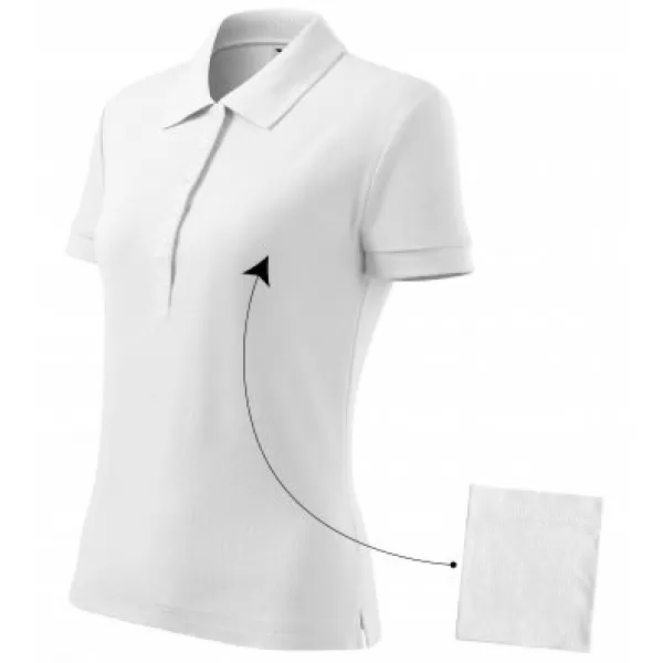  Dámské triko s límečkem MALFINI COTTON 213 BÍLÁ 