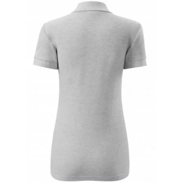  Dámské triko s límečkem MALFINI COTTON 213 SVĚTLE ŠEDÝ MELÍR 