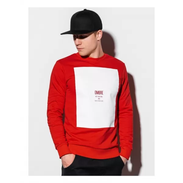  Pánská mikina OMBRE AB1045 RED 