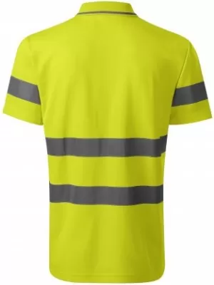 Pánské reflexní triko s límečkem RIMECK 2V9 HV RUNWAY FLUORESCENČNÍ ŽLUTÁ