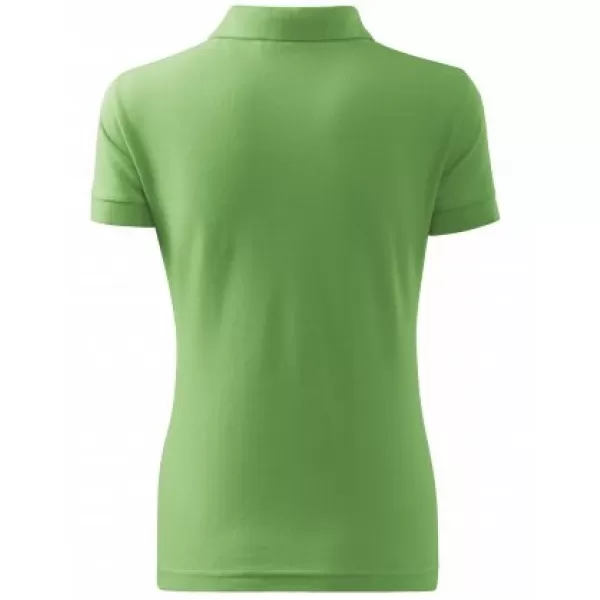  Dámské triko s límečkem MALFINI COTTON 213 TRÁVOVĚ ZELENÁ 