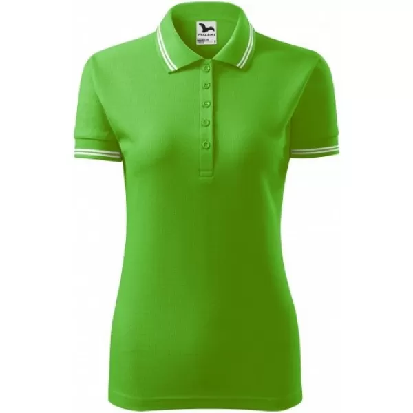  Dámské triko s límečkem MALFINI URBAN 220 APPLE GREEN 