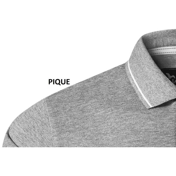  Pánské triko s límečkem MALFINI PREMIUM PERFECTION PLAIN 251 TMAVĚ ŠEDÝ MELÍR 