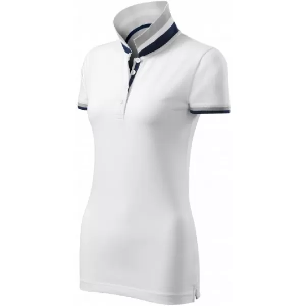  Dámské triko s límečkem MALFINI PREMIUM COLLAR UP 257 BÍLÁ 