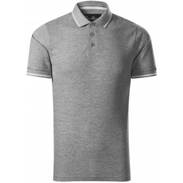  Pánské triko s límečkem MALFINI PREMIUM PERFECTION PLAIN 251 TMAVĚ ŠEDÝ MELÍR 