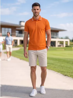 Pánské triko s límečkem MALFINI URBAN 219 ORANŽOVÁ