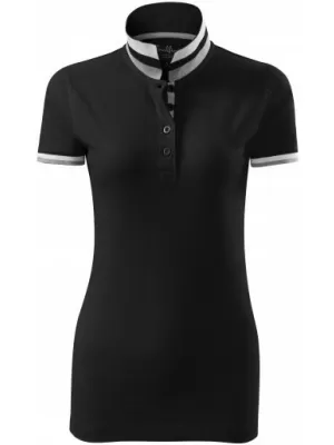 Dámské triko s límečkem MALFINI PREMIUM COLLAR UP 257 ČERNÁ