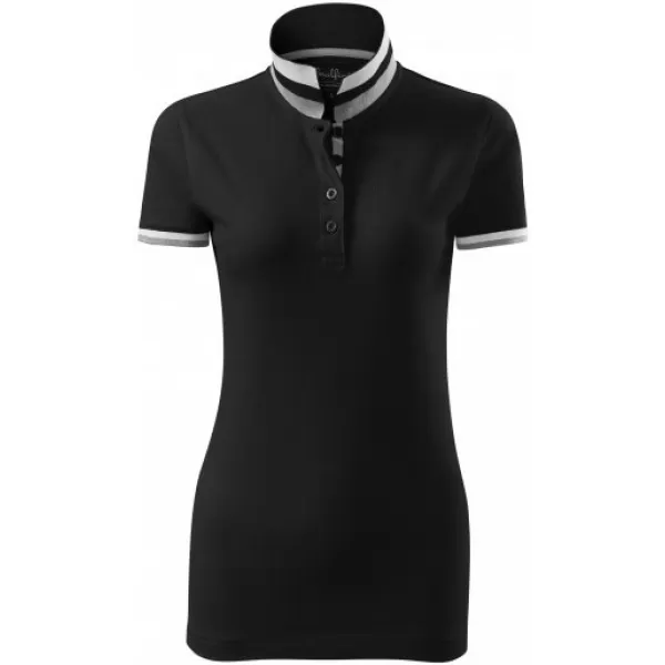  Dámské triko s límečkem MALFINI PREMIUM COLLAR UP 257 ČERNÁ 