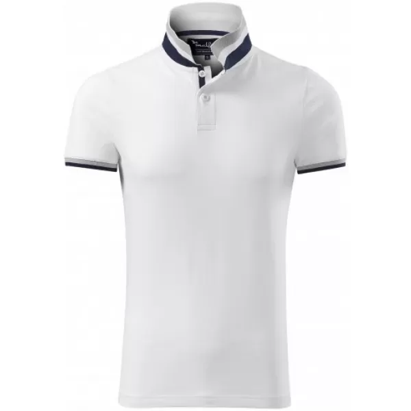  Pánské triko s límečkem MALFINI PREMIUM COLLAR UP 256 BÍLÁ 