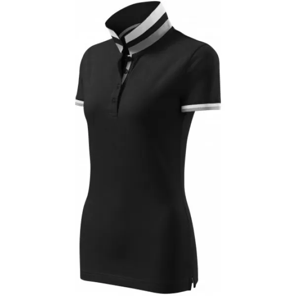  Dámské triko s límečkem MALFINI PREMIUM COLLAR UP 257 ČERNÁ 