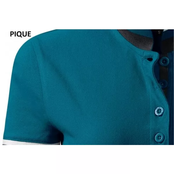  Dámské triko s límečkem MALFINI PREMIUM COLLAR UP 257 PETROLEJOVÁ 