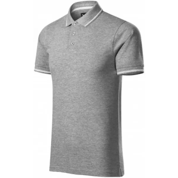  Pánské triko s límečkem MALFINI PREMIUM PERFECTION PLAIN 251 TMAVĚ ŠEDÝ MELÍR 
