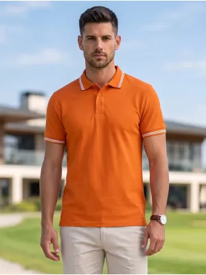 Pánské triko s límečkem MALFINI URBAN 219 ORANŽOVÁ