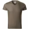 Pánské triko MALFINI SLIM FIT V-NECK 146 ARMY