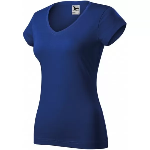  Dámské triko MALFINI FIT V-NECK 162 KRÁLOVSKÁ MODRÁ 