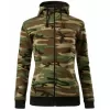 Dámská mikina MALFINI CAMO ZIPPER C20 CAMOUFLAGE BROWN