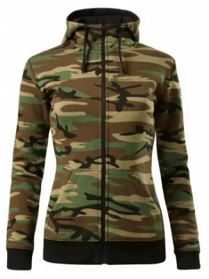 Dámská mikina MALFINI CAMO ZIPPER C20 CAMOUFLAGE BROWN