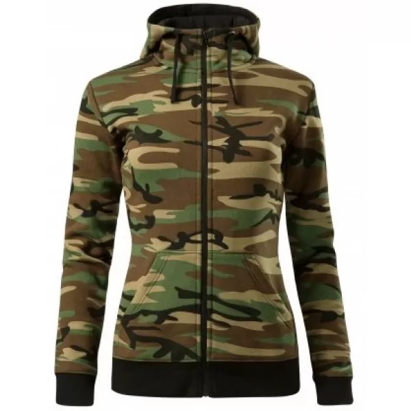  Dámská mikina MALFINI CAMO ZIPPER C20 CAMOUFLAGE BROWN 
