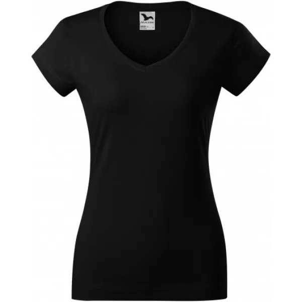  Dámské triko MALFINI FIT V-NECK 162 ČERNÁ 