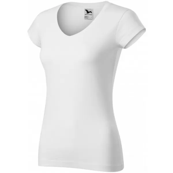  Dámské triko MALFINI FIT V-NECK 162 BÍLÁ 
