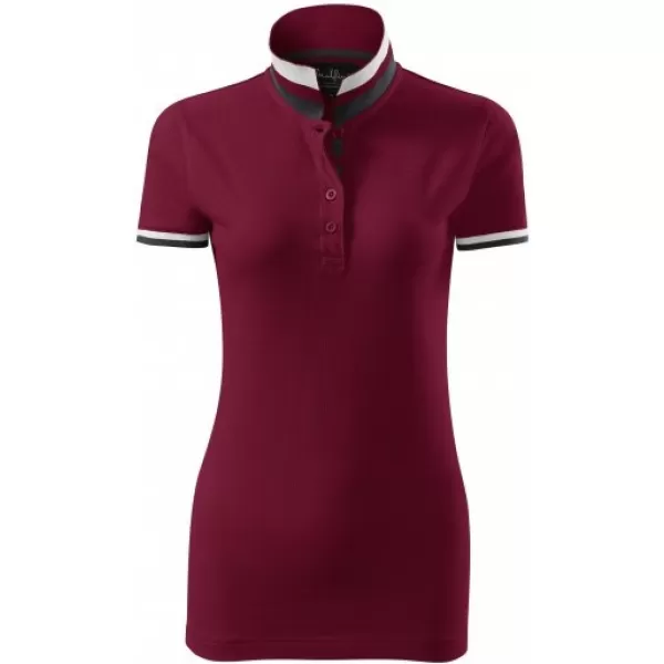  Dámské triko s límečkem MALFINI PREMIUM COLLAR UP 257 GARNET 