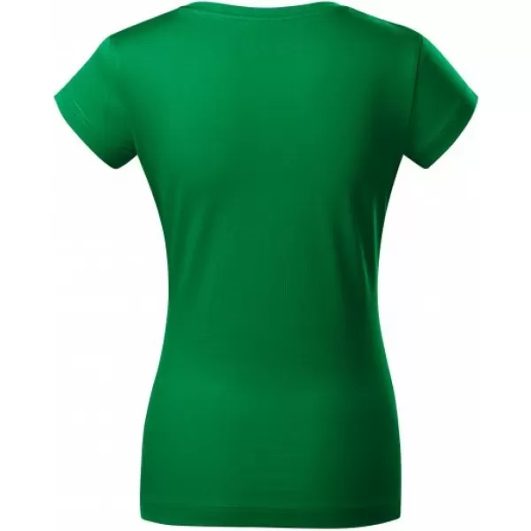  Dámské triko MALFINI FIT V-NECK 162 STŘEDNĚ ZELENÁ 