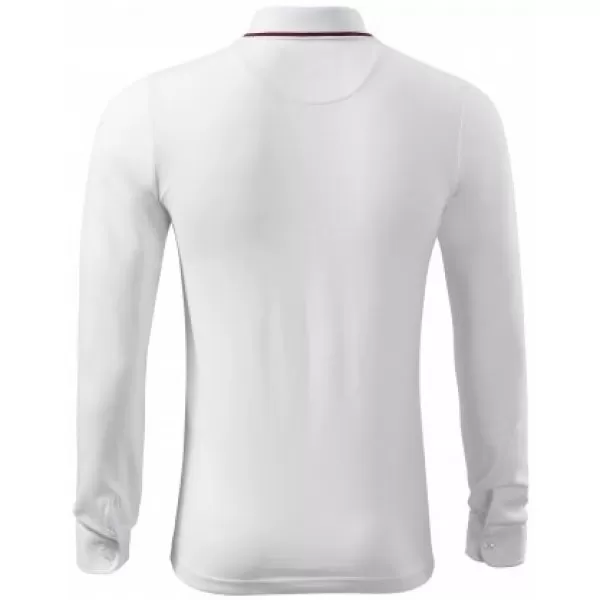  Pánské triko s dlouhým rukávem a límečkem MALFINI PREMIUM CONTRAST STRIPE LS 258 BÍLÁ 