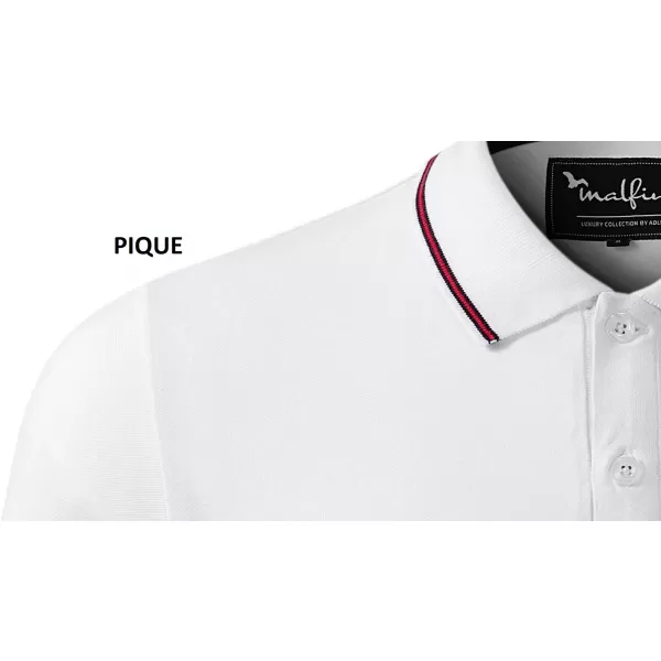  Pánské triko s dlouhým rukávem a límečkem MALFINI PREMIUM CONTRAST STRIPE LS 258 BÍLÁ 