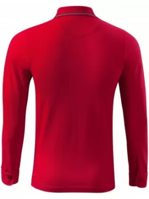 Pánské triko s dlouhým rukávem a límečkem MALFINI PREMIUM CONTRAST STRIPE LS 258 FORMULA RED