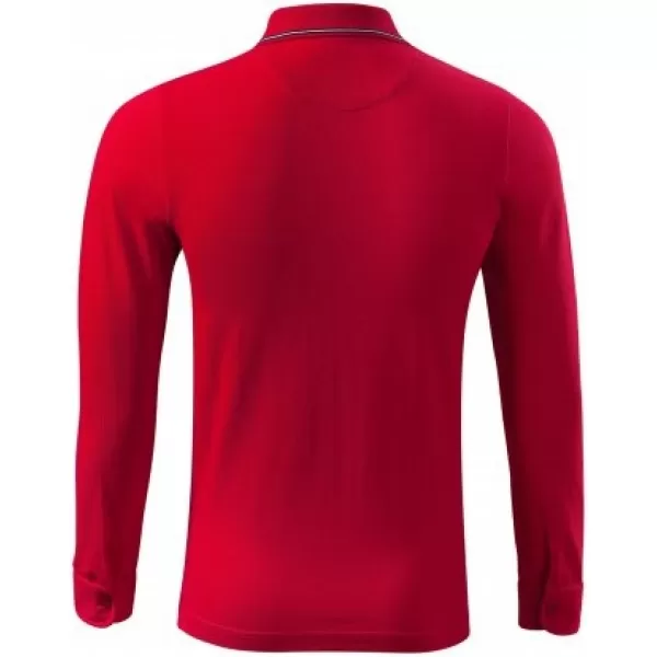  Pánské triko s dlouhým rukávem a límečkem MALFINI PREMIUM CONTRAST STRIPE LS 258 FORMULA RED 