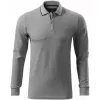 Pánské triko s dlouhým rukávem a límečkem MALFINI PREMIUM CONTRAST STRIPE LS 258 TMAVĚ ŠEDÝ MELÍR