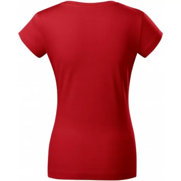  Dámské triko MALFINI FIT V-NECK 162 ČERVENÁ 