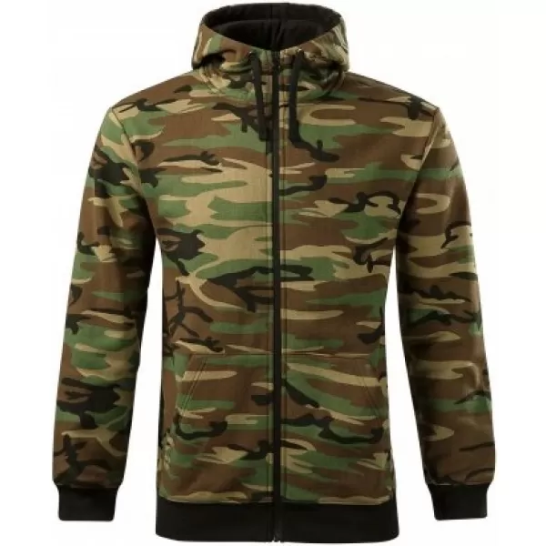  Pánská mikina MALFINI CAMO ZIPPER C19 CAMOUFLAGE BROWN 