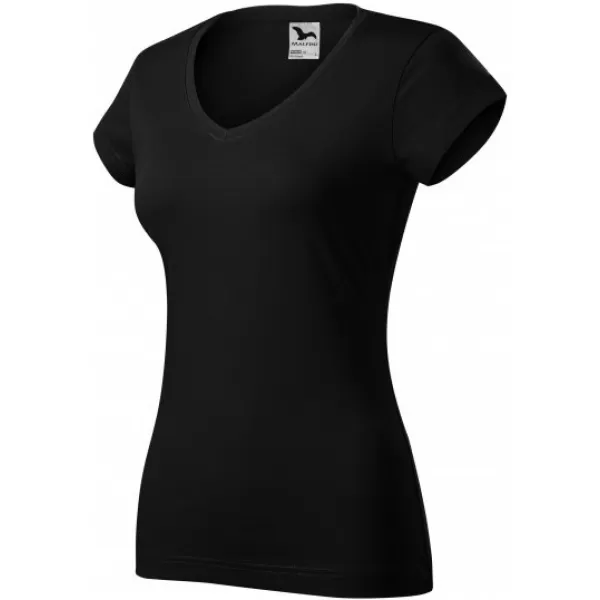  Dámské triko MALFINI FIT V-NECK 162 ČERNÁ 