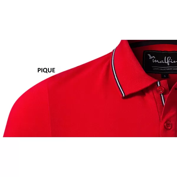  Pánské triko s dlouhým rukávem a límečkem MALFINI PREMIUM CONTRAST STRIPE LS 258 FORMULA RED 